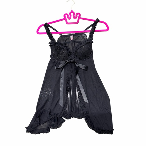 Victoria's Secret Sexy Little Things by Victoria Babydoll Lingerie 34B Black - mordernwear.com Victoria's Secret Sexy Little Things by Victoria Babydoll Lingerie 34B Black - mordernwear.com